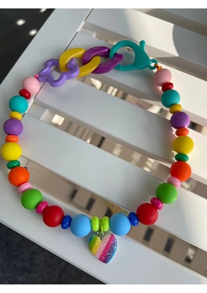 Gökkuşağı Sevimli Köpek Kolyesi / Tasması fiyatları