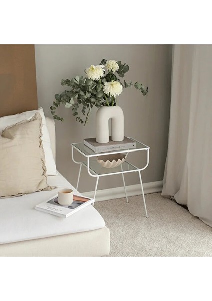 Elora Beyaz Geyik Yan Sehpa – Modern, Zarif ve Dekoratif Tasarım modelleri