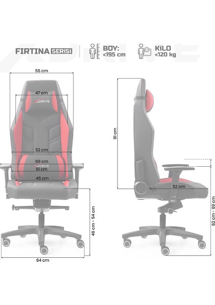 Fırtına Profesyonel Oyun | Oyuncu Koltuğu Kırmızı/Siyah fırsatları
