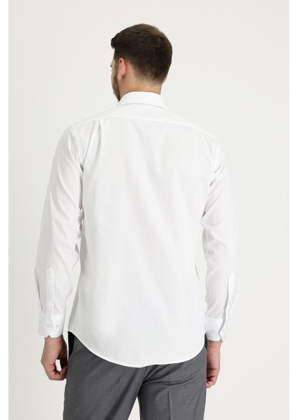 Uzun Kol Klasik Leke Tutmaz Pamuk Gömlek