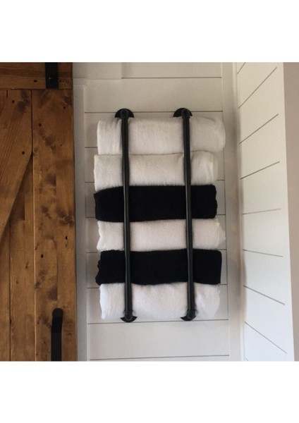 Şık Siyah Endüstriyel Su Borusu Ferforje Çoklu Havluluk Askısı fiyatları