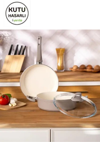 Sahra 26 cm Granit Tava - Vizon Renk