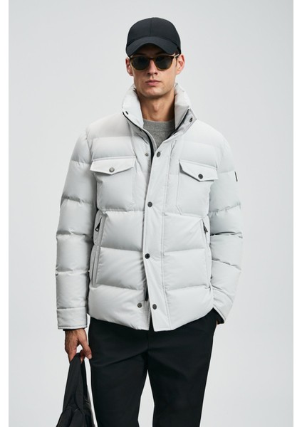 Kapitoneli Comfort Fit Dik Yaka Şişme Mont Erkek Mont 112120258