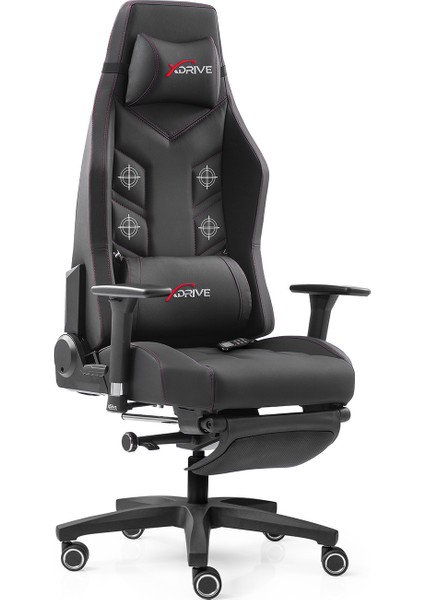 Fırtına Masajlı Ayak Uzatmalı Profesyonel Oyuncu Koltuğu Siyah