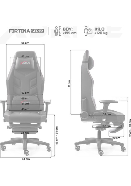 Fırtına Masajlı Ayak Uzatmalı Profesyonel Oyuncu Koltuğu Siyah fırsatları