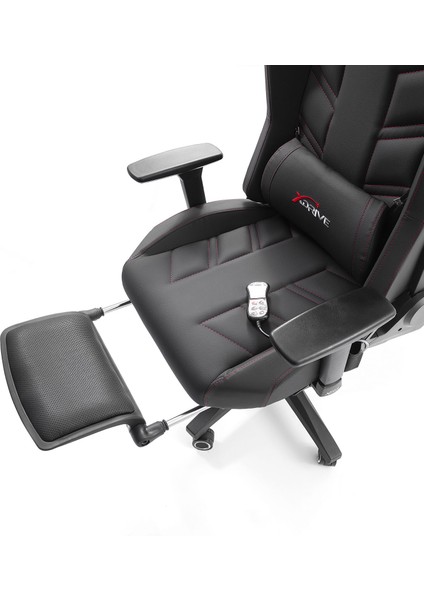 Fırtına Masajlı Ayak Uzatmalı Profesyonel Oyuncu Koltuğu Siyah