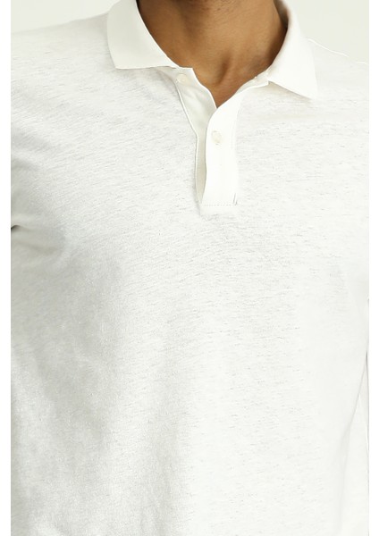 Polo Yaka Slim Fit Dar Kesim Keten Karışımlı Tişört fırsatları