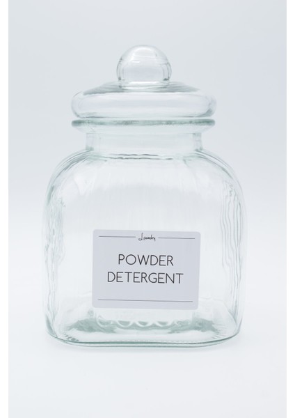 Pembe Dekoratif Vakum Kapaklı 3500ML Toz Deterjan Kavanozu