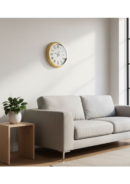 Metal Altın Rengi Duvar Saati | 40 cm | Butik Saat modelleri