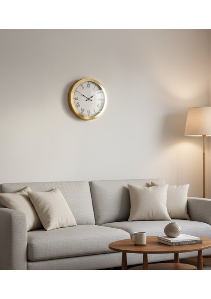 Metal Retro Lüks Gold Duvar Saati | 36 cm | Butik Saat modelleri