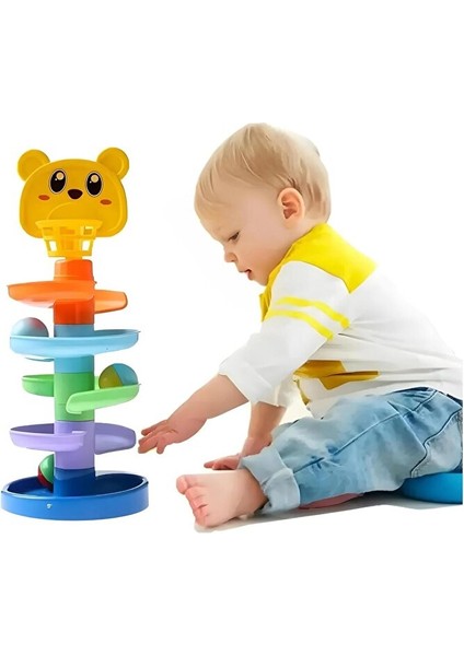 Oyuncak Gökkuşağı Kule Oyunu 0-3 Yaş Yenidoğan Eğitici Öğretici Gelişim Oyuncakları Bebekler Için