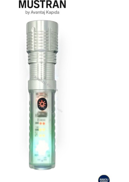 USB Şarjlı 8 Modlu El Feneri X2000 Zoom Mıknatıslı Metal KemerKlips Güvenlik Usta COB Premium