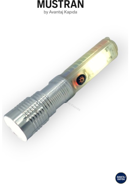 USB Şarjlı 8 Modlu El Feneri X2000 Zoom Mıknatıslı Metal KemerKlips Güvenlik Usta COB Premium