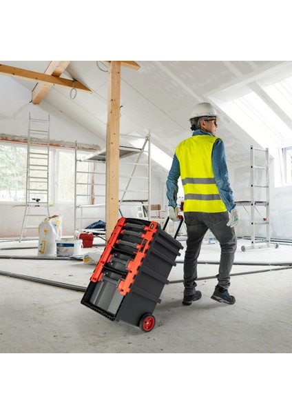 Tekerlekli 5 Katlı Taşınabilir 70 Litre Organizer Bölmeli Kulplu Kilitli Takım Çantası Alet Çanta modelleri