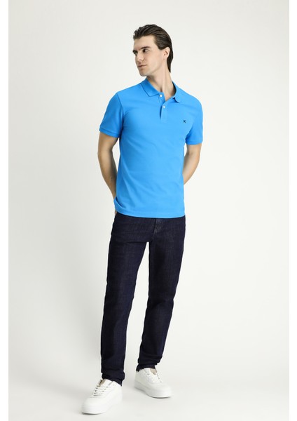 Slim Fit Dar Kesim Nakışlı Pamuk Polo Yaka Tişört fiyatları