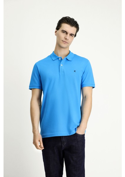 Slim Fit Dar Kesim Nakışlı Pamuk Polo Yaka Tişört modelleri