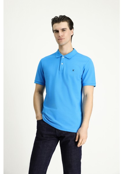 Slim Fit Dar Kesim Nakışlı Pamuk Polo Yaka Tişört fırsatları