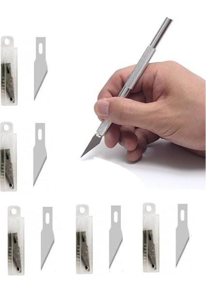 25 Yedekli Kretuar Bıçağı Paslanmaz Çelik Hassas Kesim Bıçağı