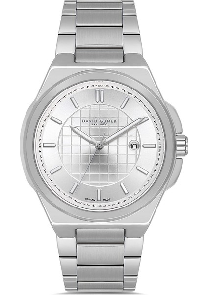 Davıd Guner Gümüş Kaplamalı Beyaz Kadranlı Erkek Kol Saati DG-8870GA-A1