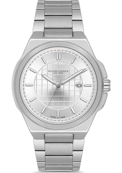 Davıd Guner Gümüş Kaplamalı Beyaz Kadranlı Erkek Kol Saati DG-8870GA-A1 modelleri