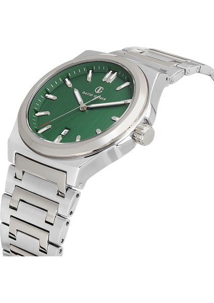 Davıd Guner Gümüş Kaplamalı Yeşil Kadranlı Erkek Kol Saati DG-8781GA-WA7 modelleri