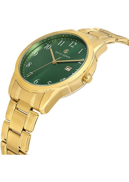 Davıd Guner Sarı Kaplamalı Yeşil Kadranlı Erkek Kol Saati DG-8778GA-B10 modelleri