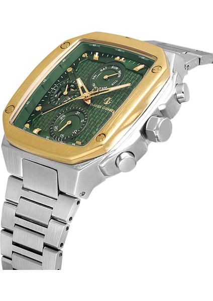 Davıd Guner Sarı Beyaz Kaplamalı Yeşil Kadranlı Erkek Kol Saati DG-8749GA-D10 modelleri