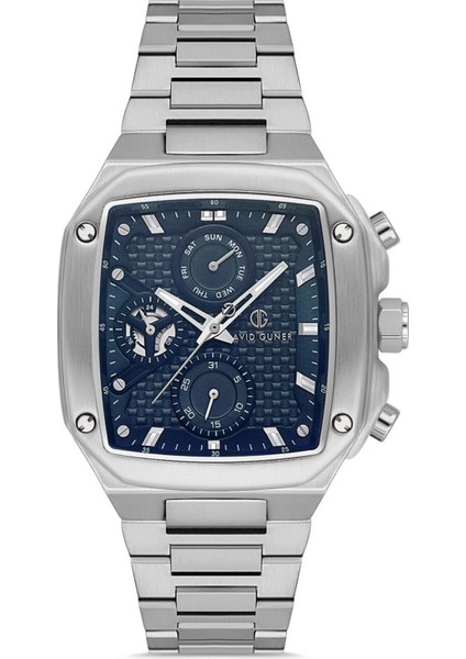 Davıd Guner Gümüş Kaplamalı Mavi Kadranlı Erkek Kol Saati DG-8749GA-A3 fiyatları