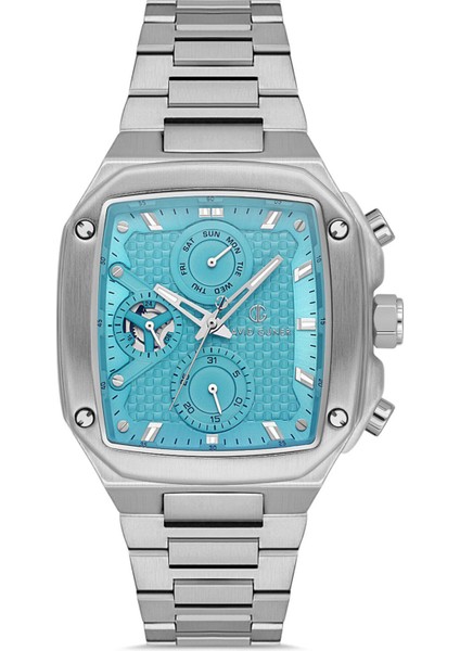 Davıd Guner Gümüş Kaplamalı Turkuaz Kadranlı Erkek Kol Saati DG-8749GA-A15