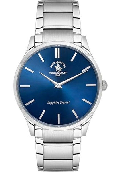 Santa Barbara Polo Racquet Club SB.4.10020-3 Çizilmez Safir Cam Çelik Kasa Ince Tasarım Metalik Renk Erkek Kol Saati fiyatları