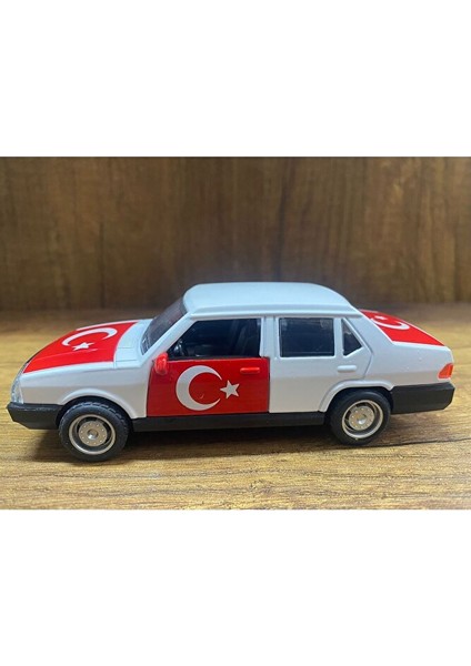 Efsane Tofaş Şahin Diecast Model Metal Araba Oyuncak Tofaş Şahin Araba Beyaz Ay Yıldızlı Bayraklı modelleri