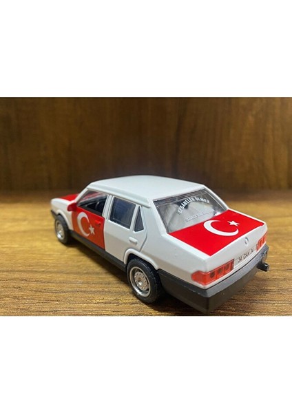 Efsane Tofaş Şahin Diecast Model Metal Araba Oyuncak Tofaş Şahin Araba Beyaz Ay Yıldızlı Bayraklı fırsatları