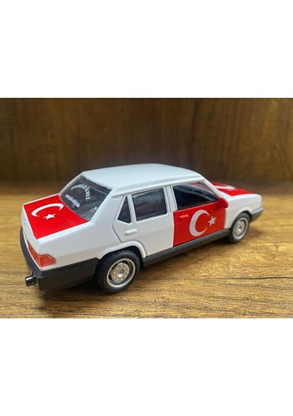 Efsane Tofaş Şahin Diecast Model Metal Araba Oyuncak Tofaş Şahin Araba Beyaz Ay Yıldızlı Bayraklı indirimleri