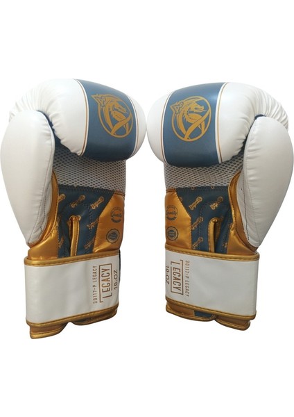 Legacy Kick Boks Eldiveni Boks Eldiveni Muaythai Müsabaka Antreman Eldiveni 3'li Set Beyaz Altın modelleri