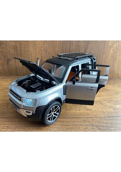 Land Rover Defender Araba Işıklı Sesli Tüm Kapıları Açılır Arazi Arabası Land Rover Defender Gri