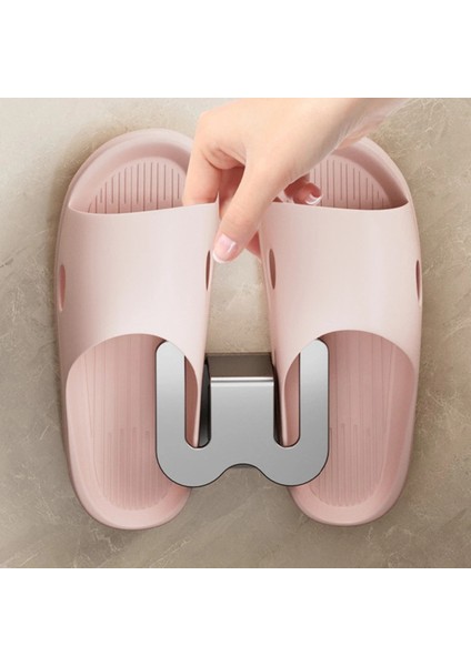 Paslanmaz Terlik ve Tuvalet Kağıdı Askılığı Seti, Gri, Yapışkanlı, 4 Parça fiyatları