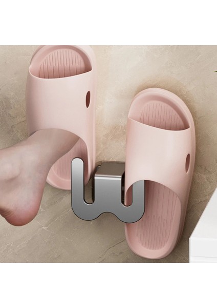 Paslanmaz Terlik ve Tuvalet Kağıdı Askılığı Seti, Gri, Yapışkanlı, 4 Parça modelleri