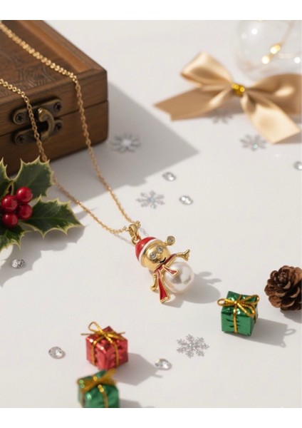 316L Çelik Gold Zirkon Taşlı Gösterişli Kararma Yapmayan Suya Dayanıklı Gold Çelik Şık Kolye