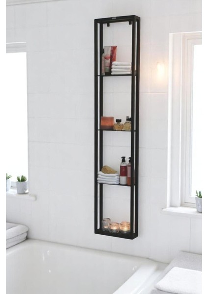 Siyah Çok Amaçlı Metal Raf, Oturma Odası ve Banyo Için Şık Depolama Çözümü fiyatları