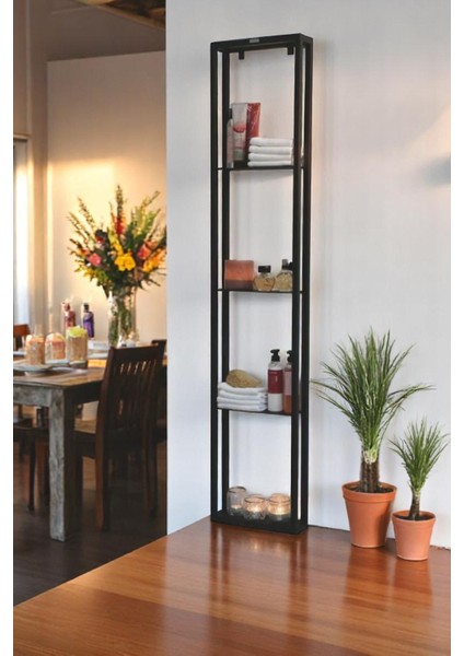 Siyah Çok Amaçlı Metal Raf, Oturma Odası ve Banyo Için Şık Depolama Çözümü modelleri