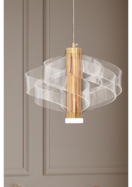 Yel 4 Gold LED Avize – Dalga Formlu Modern Tasarım