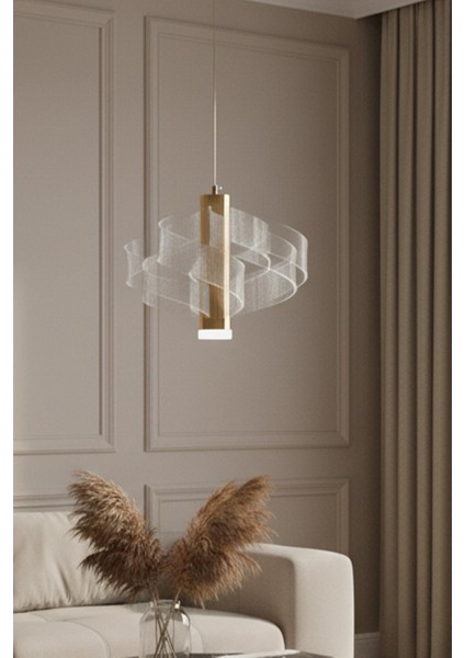 Yel 4 Gold LED Avize – Dalga Formlu Modern Tasarım fiyatları