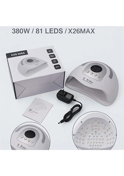 X26 Uv LED Tırnak Kurutucu 380 W 81 Uv LED Protez Tırnak Kalıcı Oje Kurutma Makinesi fiyatları