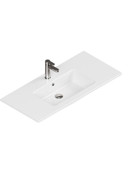 Sistema T-Flat Slim Ince Formlu Lavabo 101 x 46,5 cm Beyaz