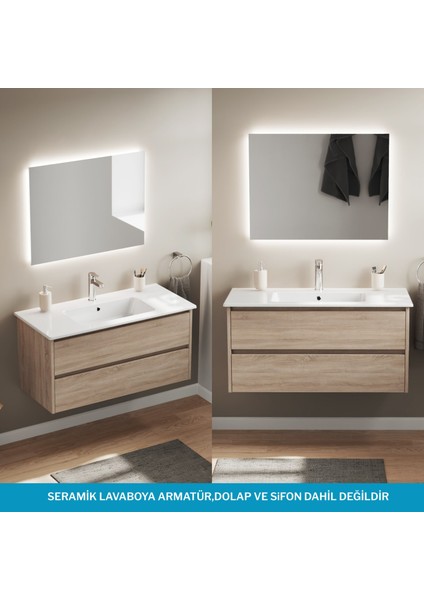 Sistema T-Flat Slim Ince Formlu Lavabo 101 x 46,5 cm Beyaz fiyatları