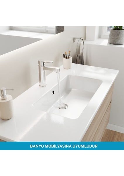 Sistema T-Flat Slim Ince Formlu Lavabo 101 x 46,5 cm Beyaz modelleri