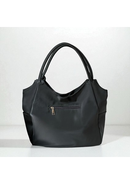 Paraşüt Kumaş Kadın Omuz Çantası – Frezya Model – Astarlı – Fermuarlı – 43X36X8 cm – Latte / Açık Krem / Siyah fırsatları