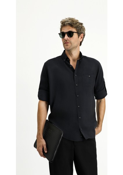 Uzun Kol Regular Fit Düğmeli Yaka Spor Gömlek