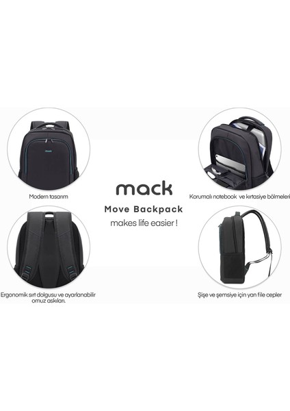 MCC-505 15.6" Move Notebook Sırt Çantası Siyah