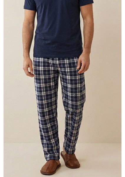 Luxury Soft Wellsoft Polar Ekose Kare Desenli Kışlık Pijama Altı Pantolon modelleri